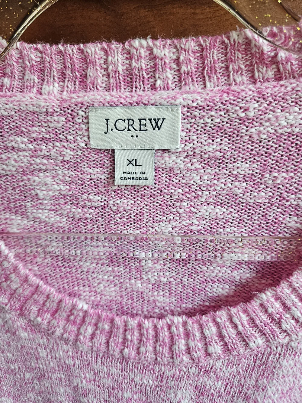 J.Crew Pink Marled Scoopneck Sweater